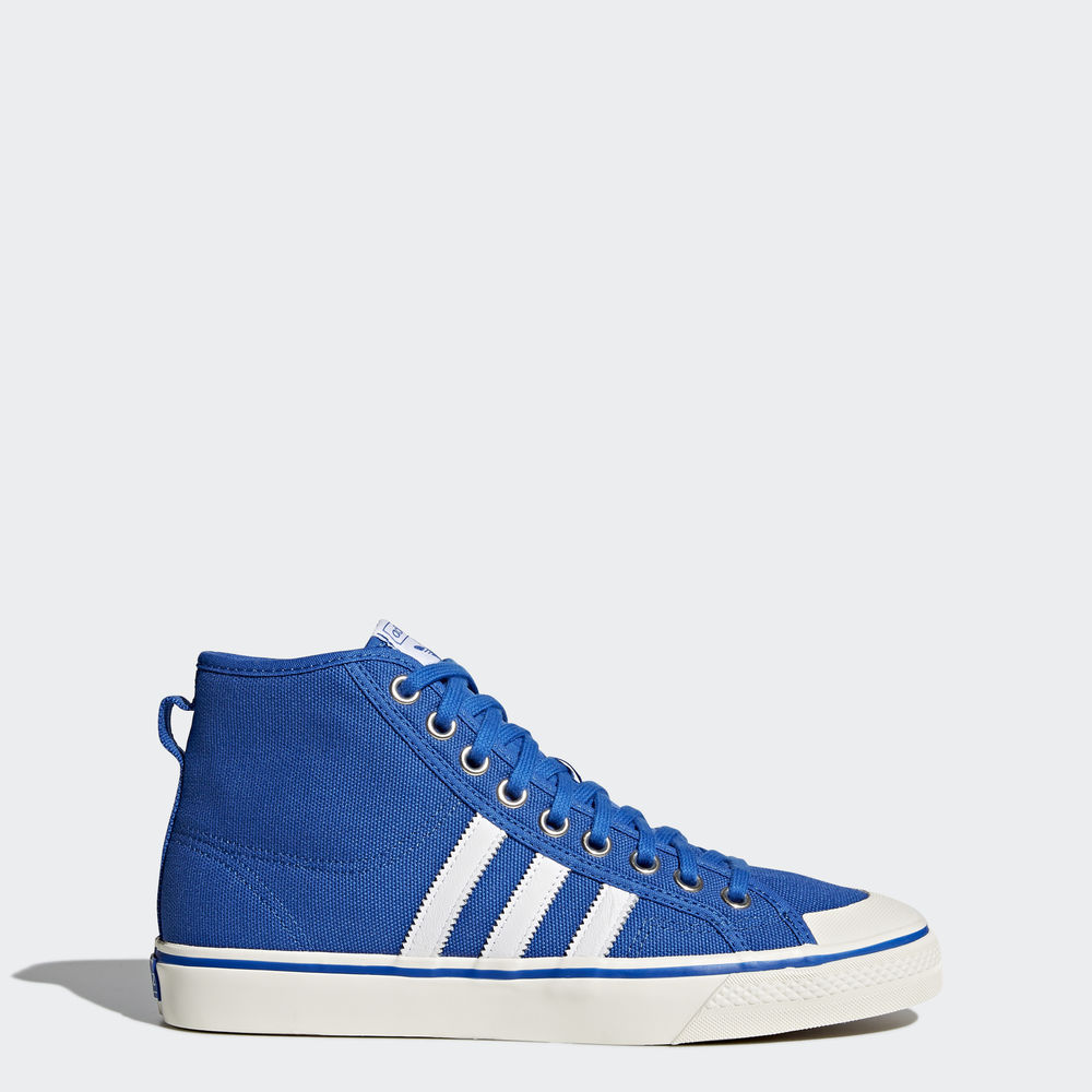 Adidas Nizza Hi - Originals γυναικεια - Μπλε/Μπλε/Ασπρα,Μέγεθος: EU 36 – 54 2/3 (277VOXUW)